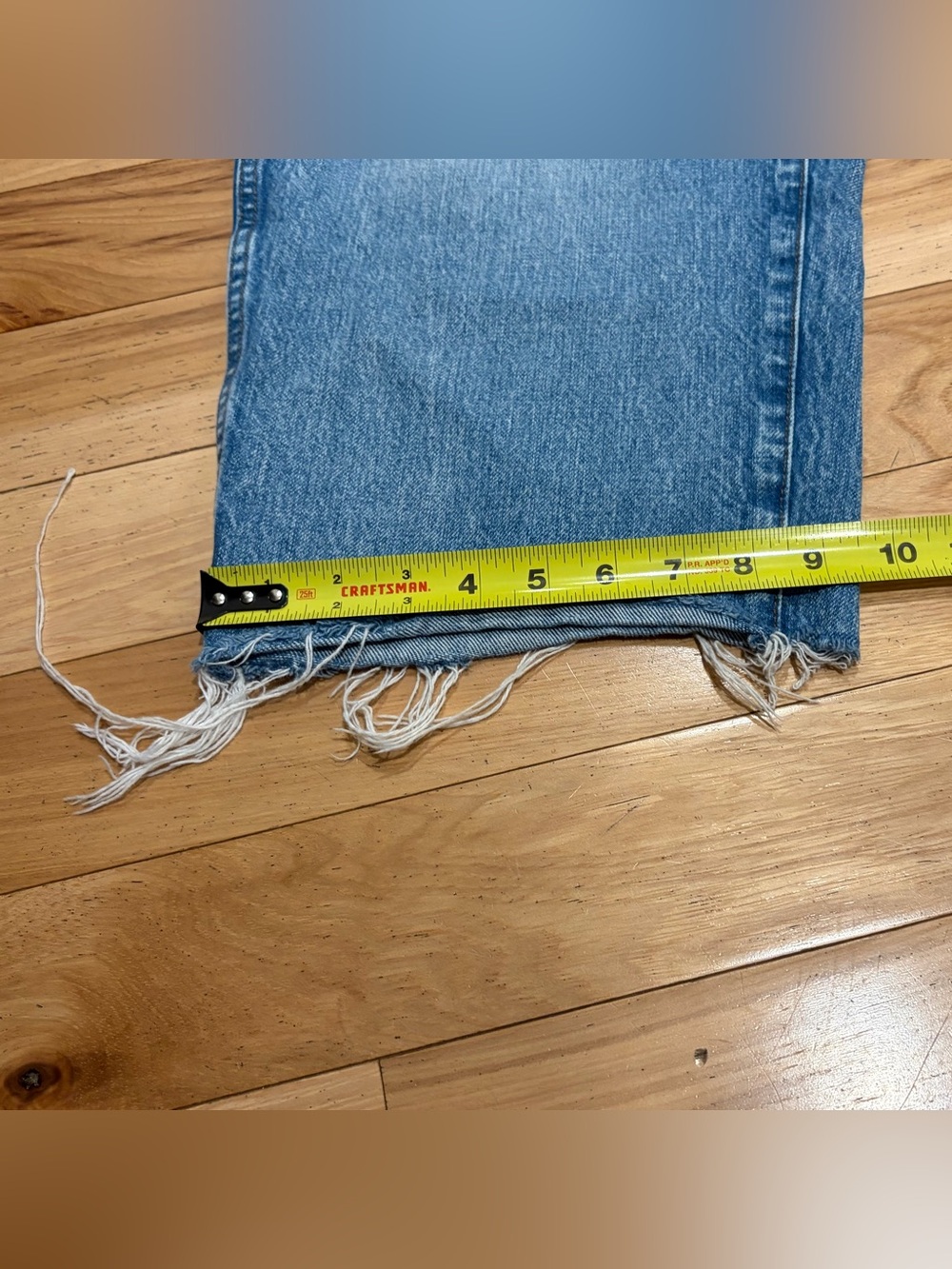 Madewell The Curvy Balloon Jean Denim Blue Raw Cut Hem Jeans Pants Women’s 31 - Picture 6 of 9